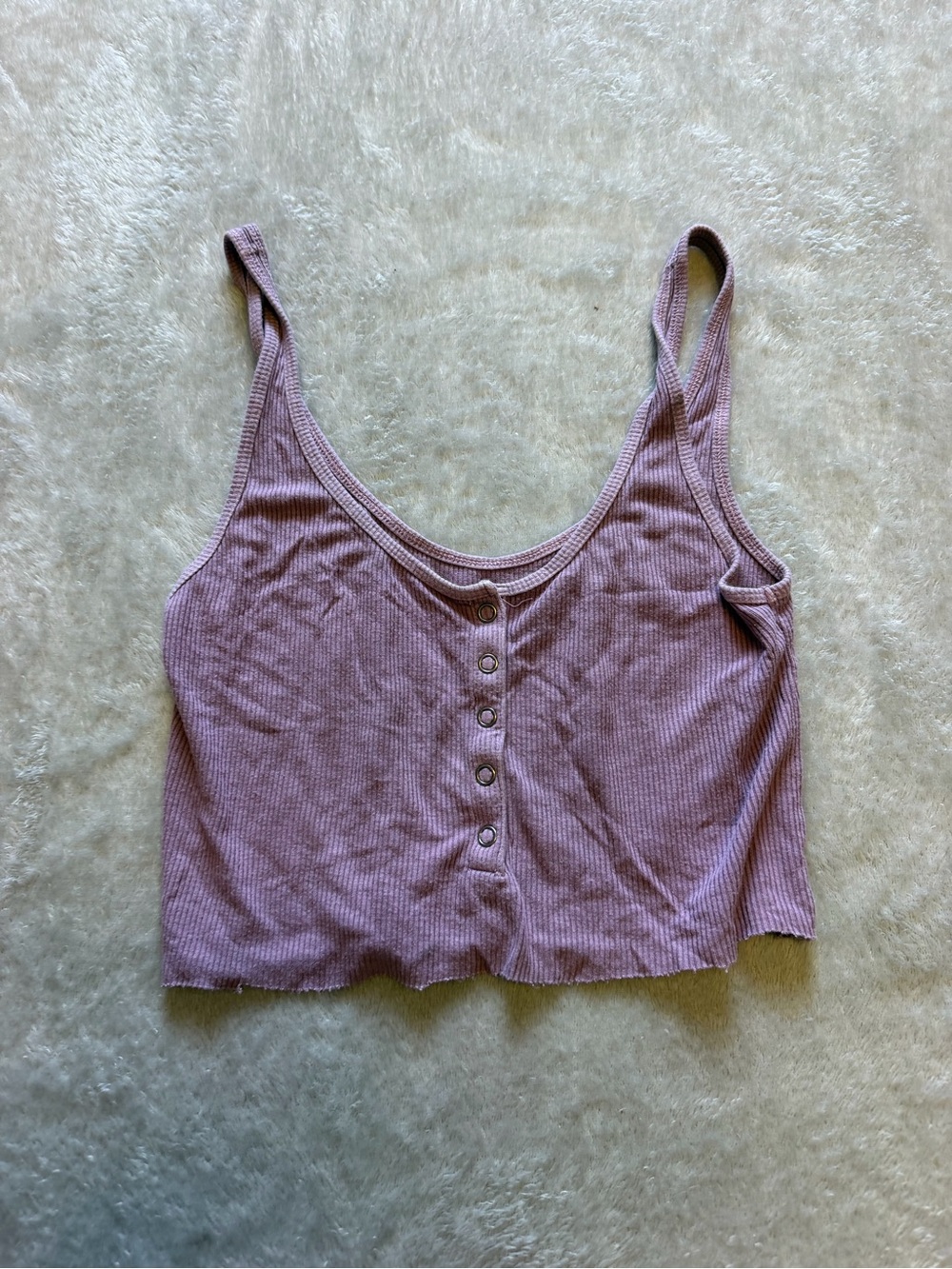 American Eagle Outfitters Lavender Soft & Sexy Rib Crop Top